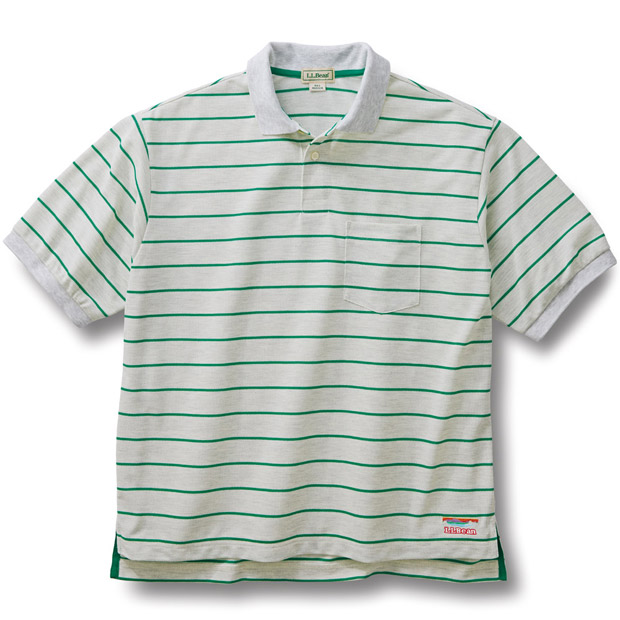 吸汗速乾･ゆったりボーダーポロシャツ