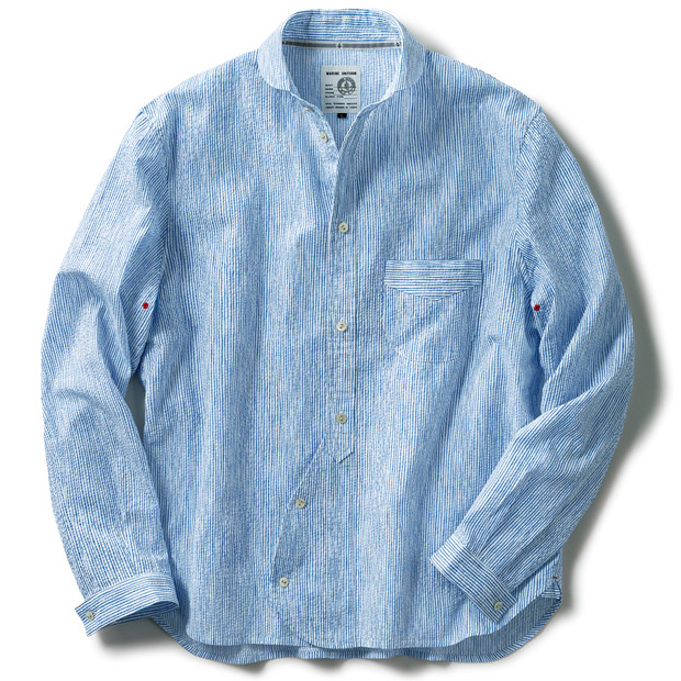 ランダムプリントストライプマリンシャツ