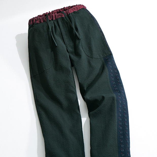久留米織り3種切り替えイージーパンツ