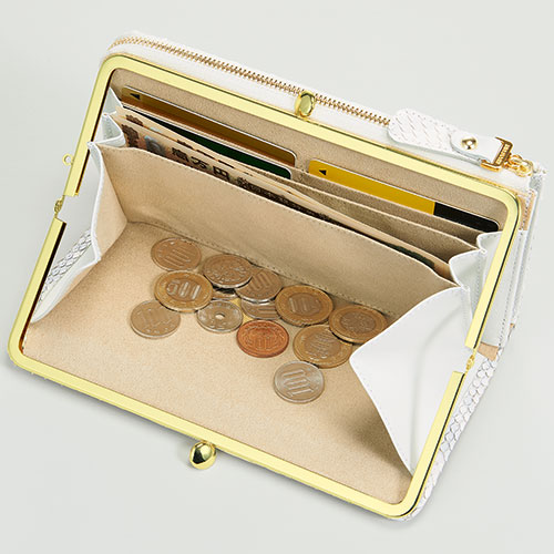 パイソンレザー･がま口長財布