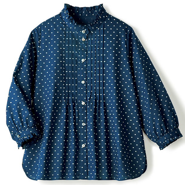 コットンスノーカットドビーブラウス