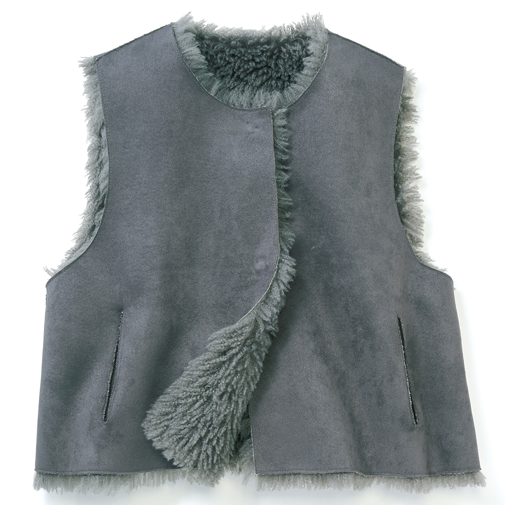 フェイクムートンリバーシブルベスト