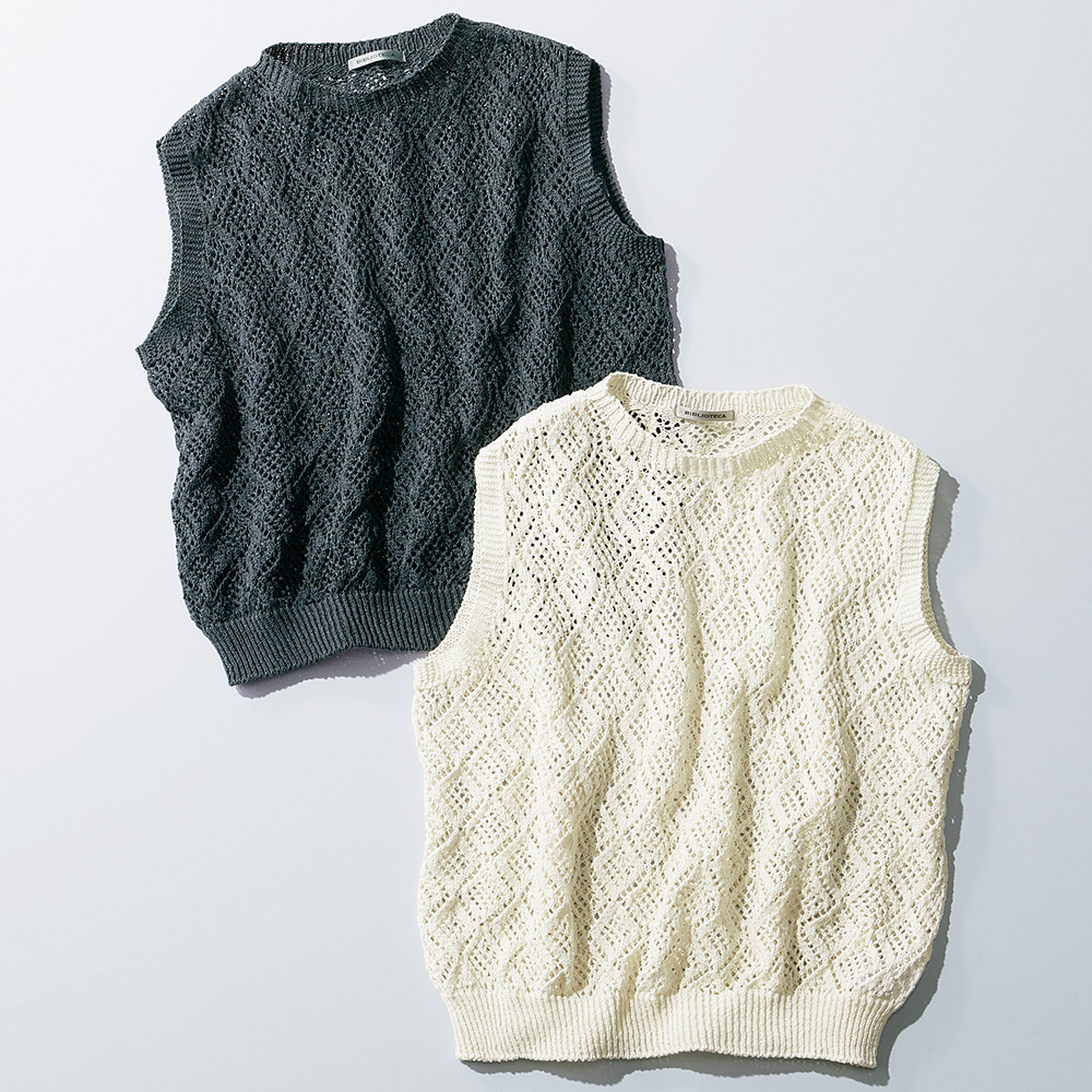 透かし編みのベスト