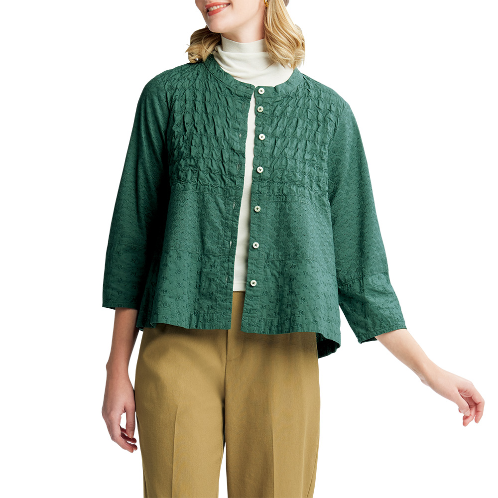 コットンハウスアヤ 柄切り替えブラウス | ライトアップオンラインストア