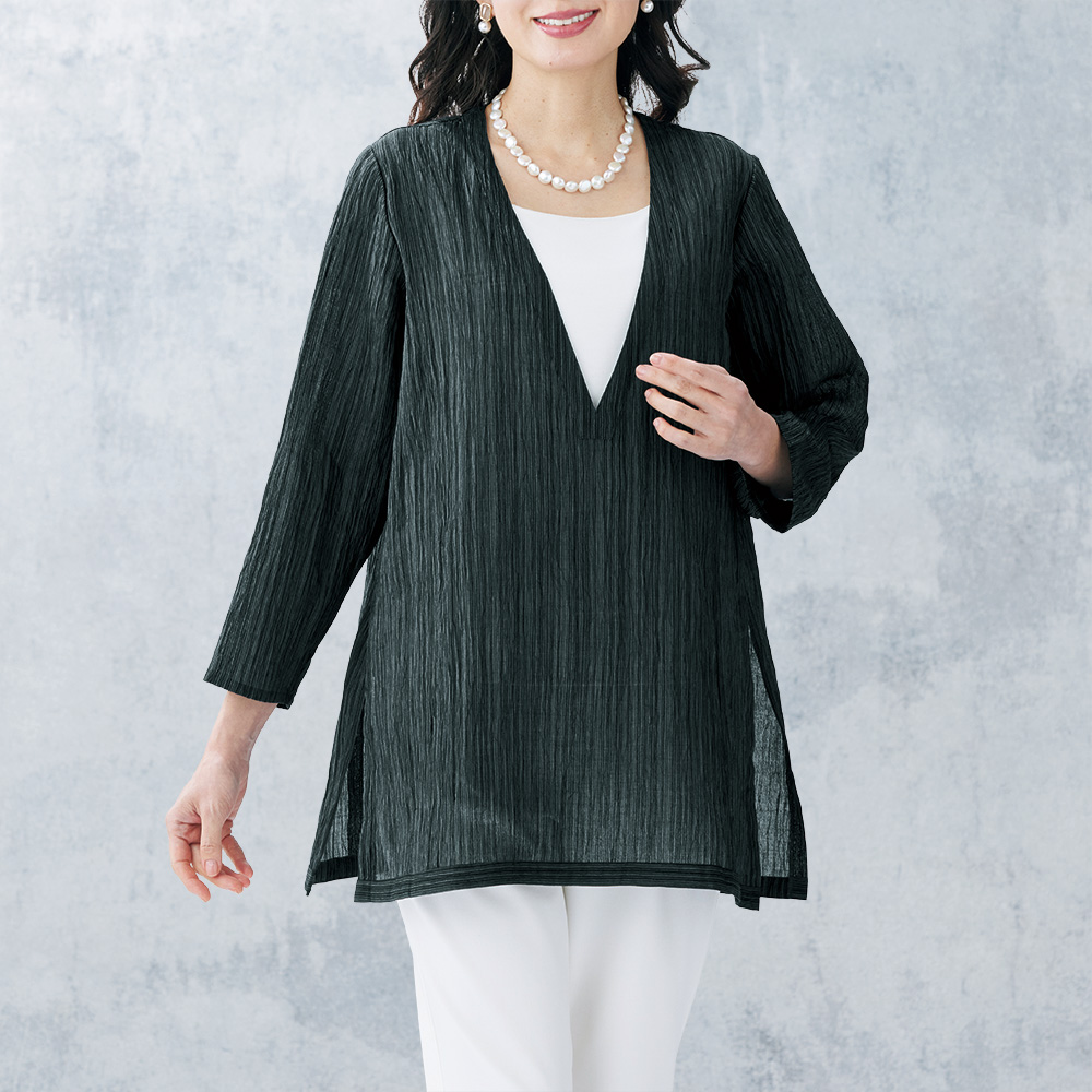 小千谷縮・Vネックプルオーバー