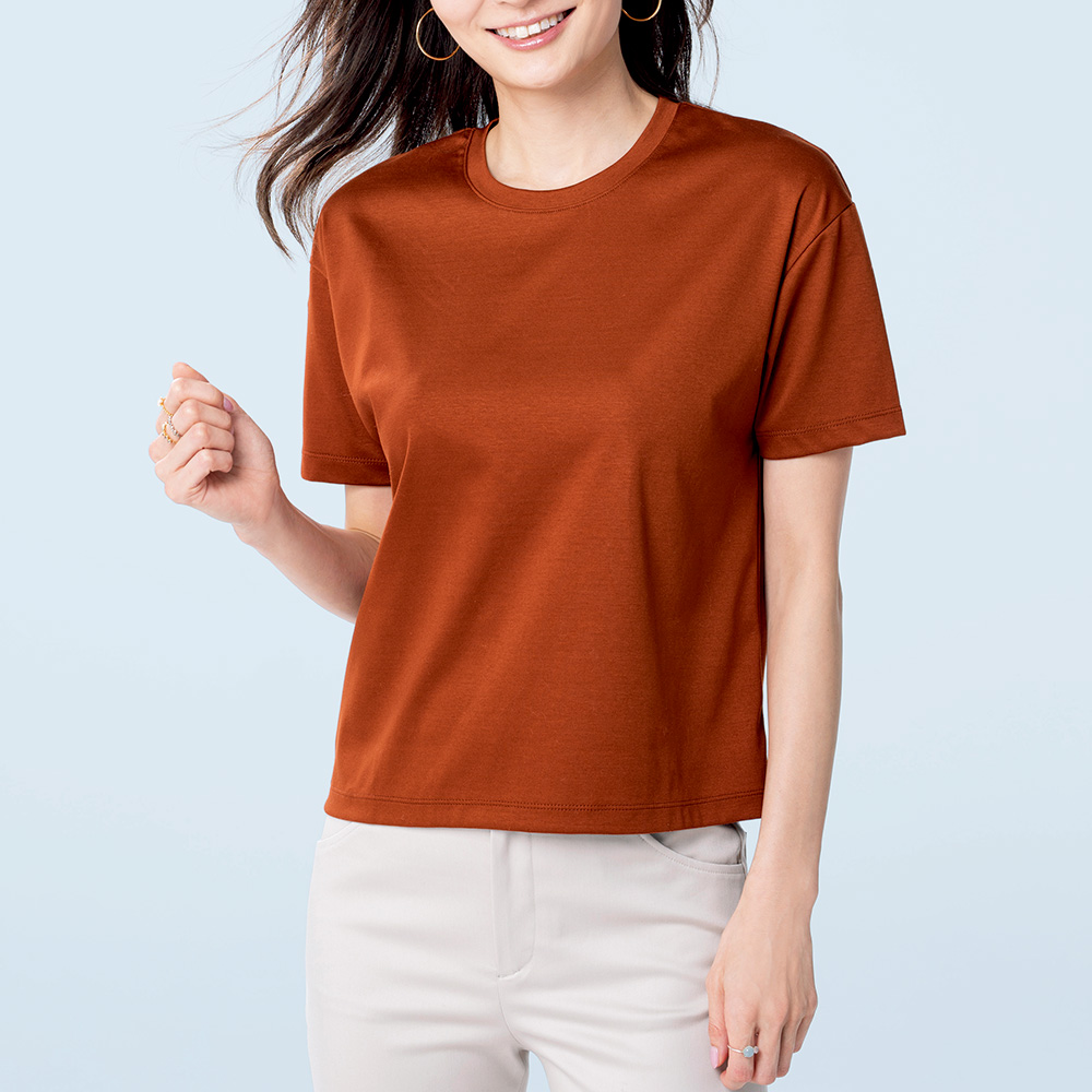 エプリュ スムースコットン ドロップショルダーtシャツ ライトアップオンラインストア