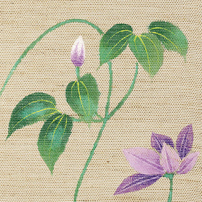 江戸琳派手描きのれん／風車に紫陽花