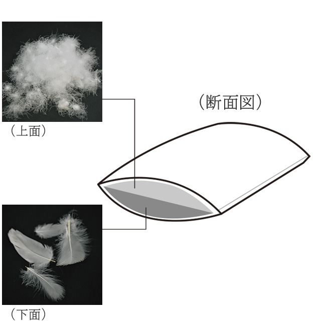 ダウン×フェザーの２層羽毛枕