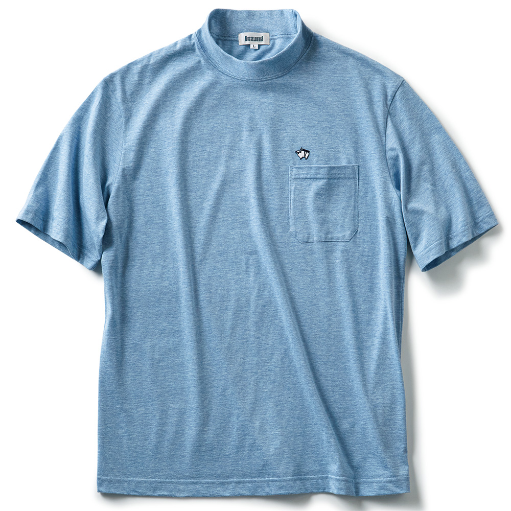 オーコット･モックネックTシャツ