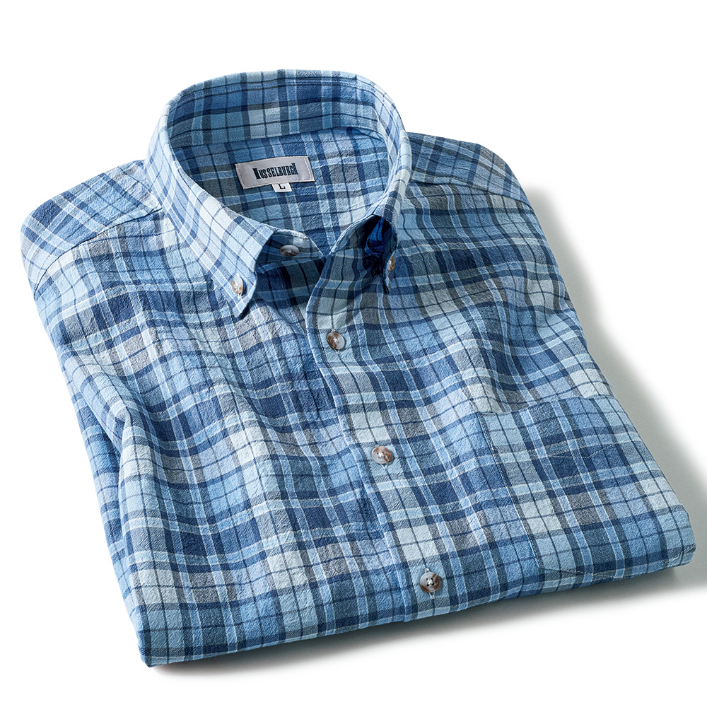 スペック染めチェックB.D.シャツ