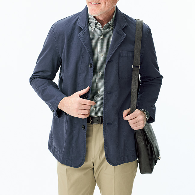 ムラ糸バックツイル・硫化染めジャケット