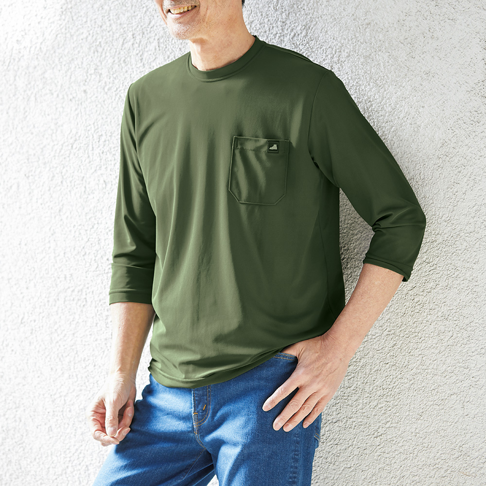 レイブロック七分袖Tシャツ／2色セット