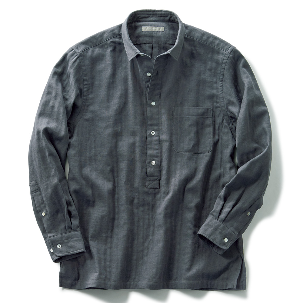 和ざらしダブルガーゼ･プルオーバーシャツ