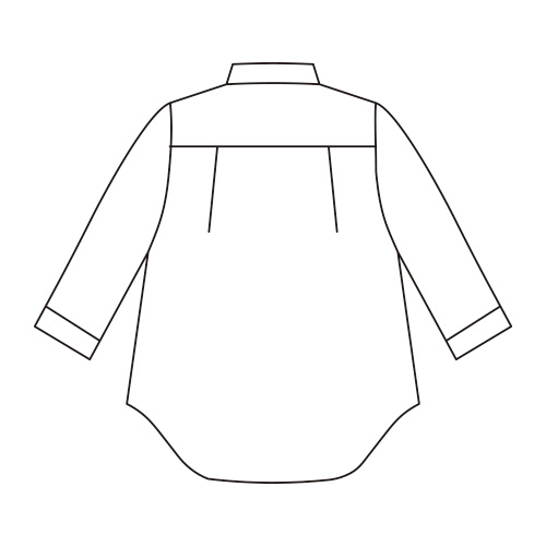 綿ピケ・ボイルワッシャーの七分袖シャツ