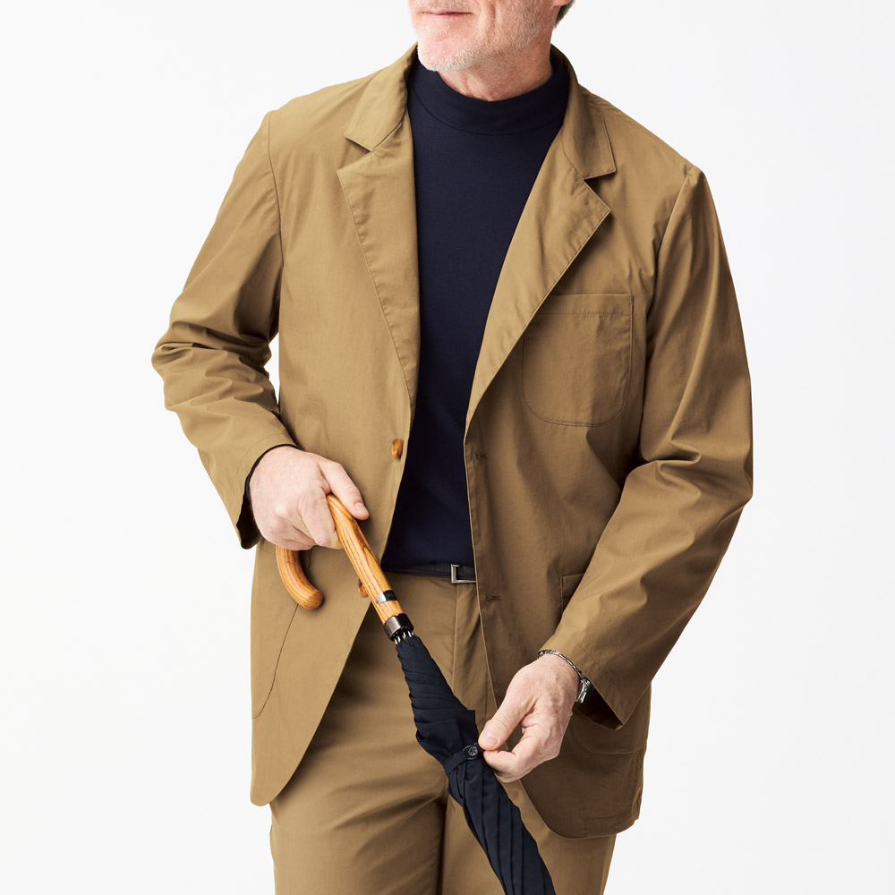 吸水速乾･鹿の子モックネックTシャツ