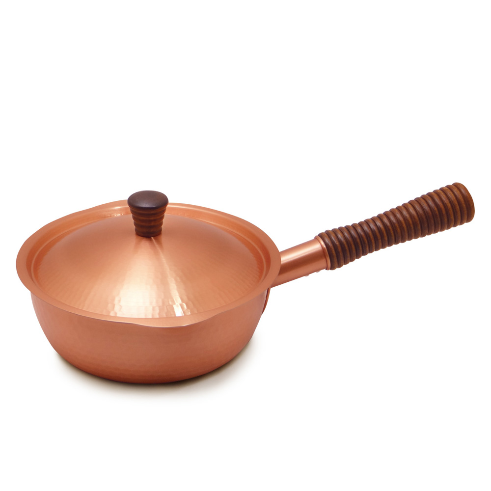 純銅製雪平鍋／蓋付き