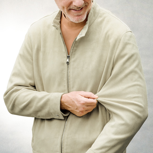 ストレッチレザーブルゾン／JURI