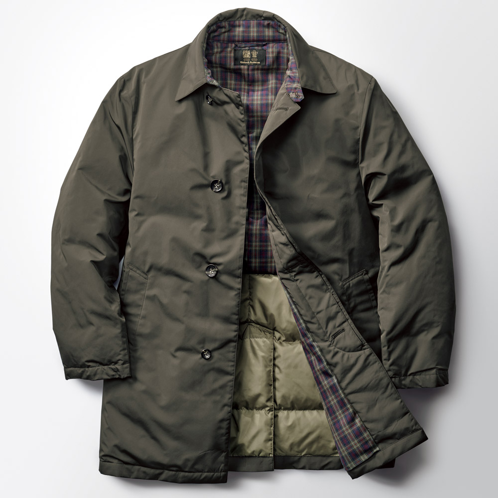 シルク混・撥水ショートダウンコート