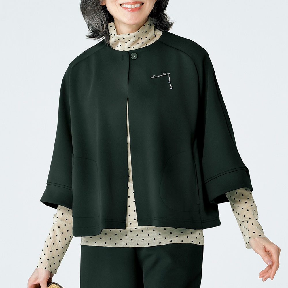 ストレッチポンチョ風ジャケット