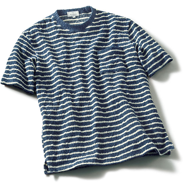 ケーブルジャカードボーダーTシャツ