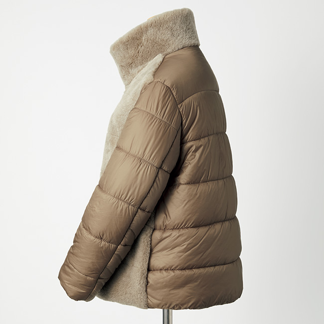 ムートンコンビの中わたジャケット