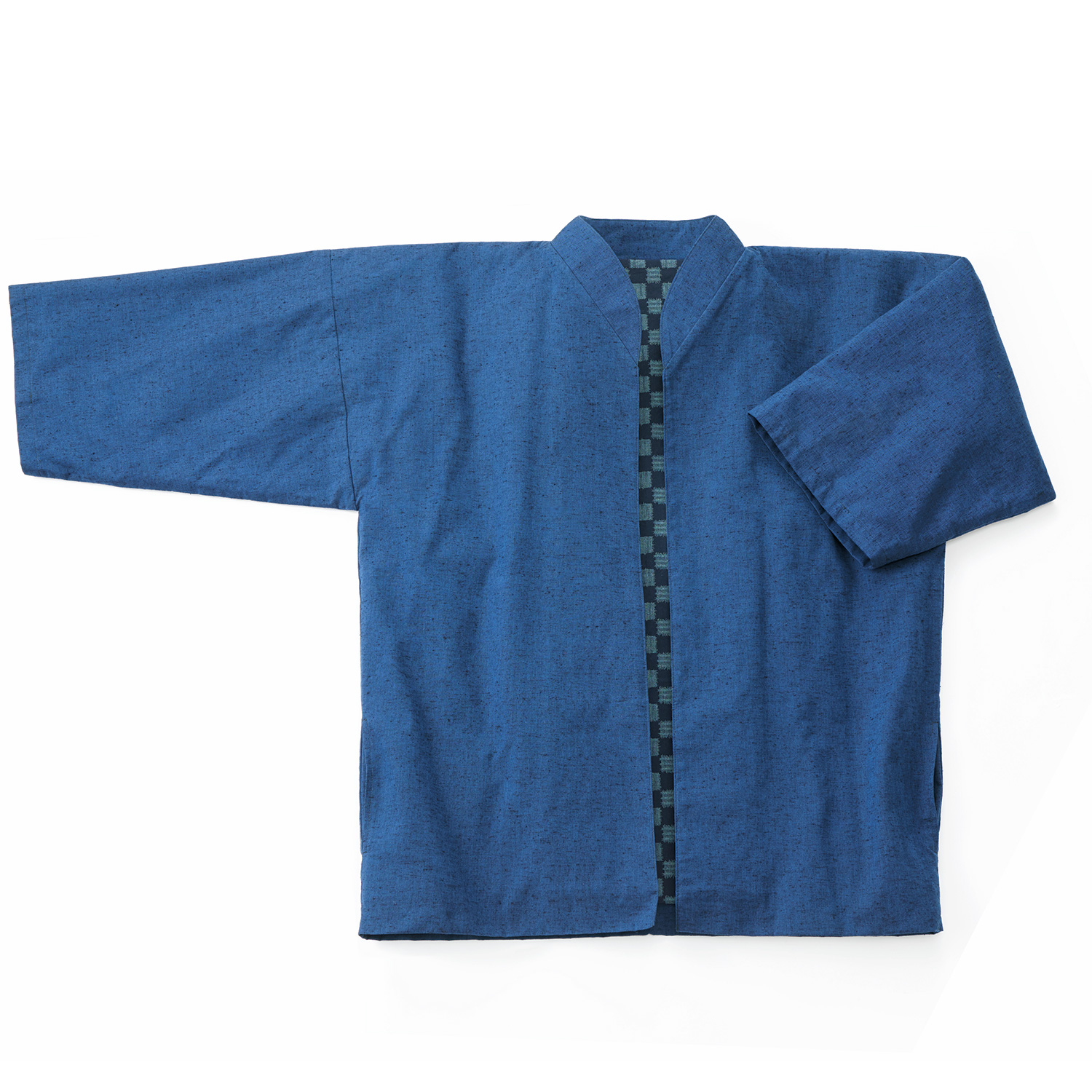 久留米織立ち襟の茶羽織
