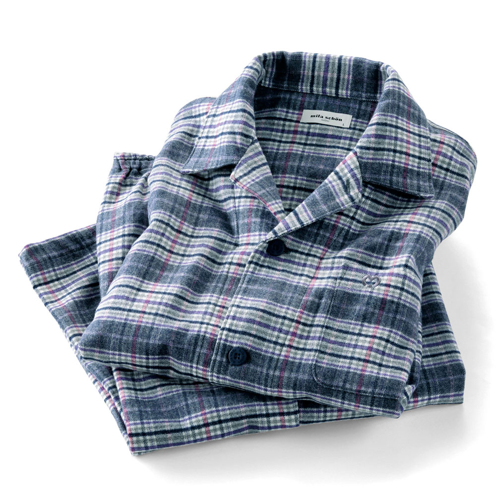 中空糸使いの暖かネルチェックパジャマ