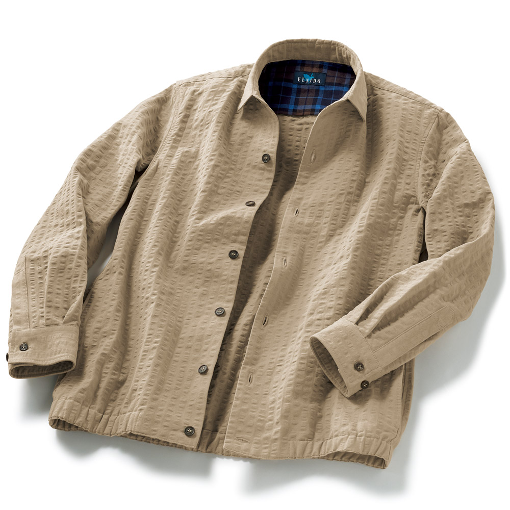 コットンサッカーシャツジャケット