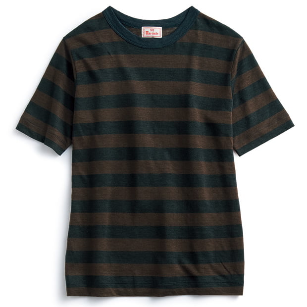 ベルギーリネンボーダー半袖Tシャツ