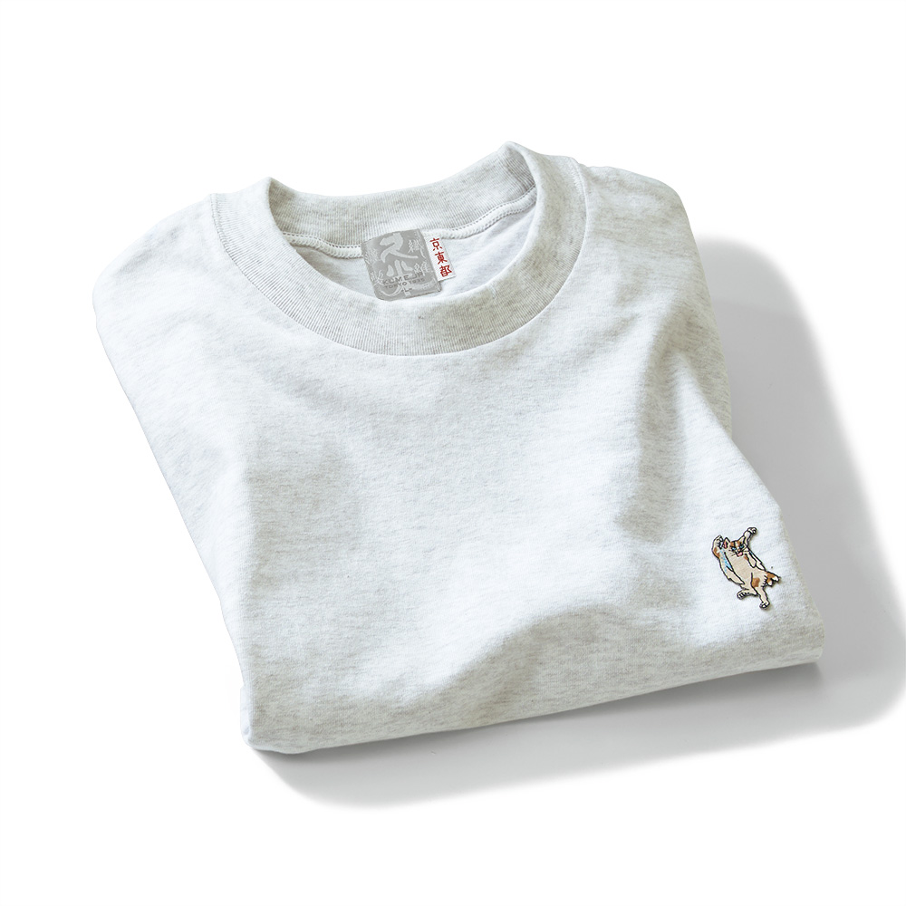 化け猫･刺繍入り久米繊維工業謹製Tシャツ