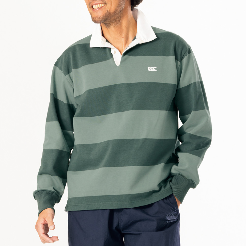 4インチストライプ長袖ラグビージャージー