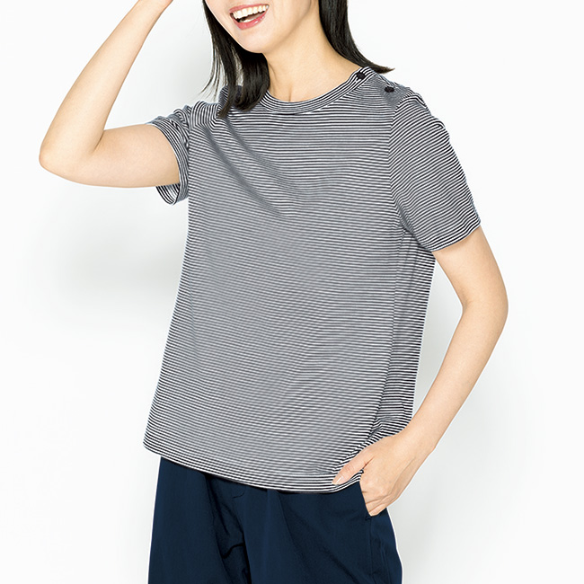 先染めボーダーTシャツ