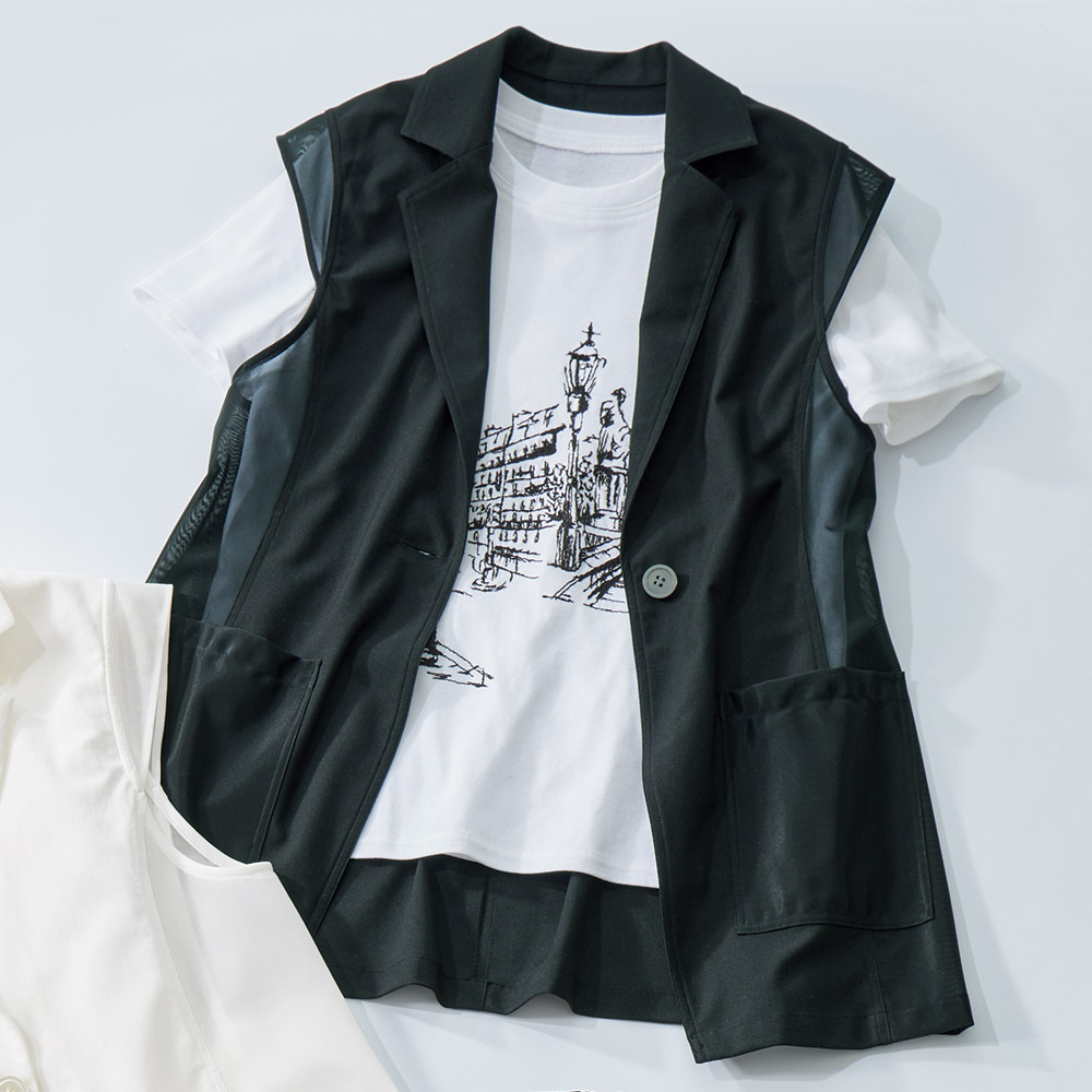 コットン刺しゅうTシャツ