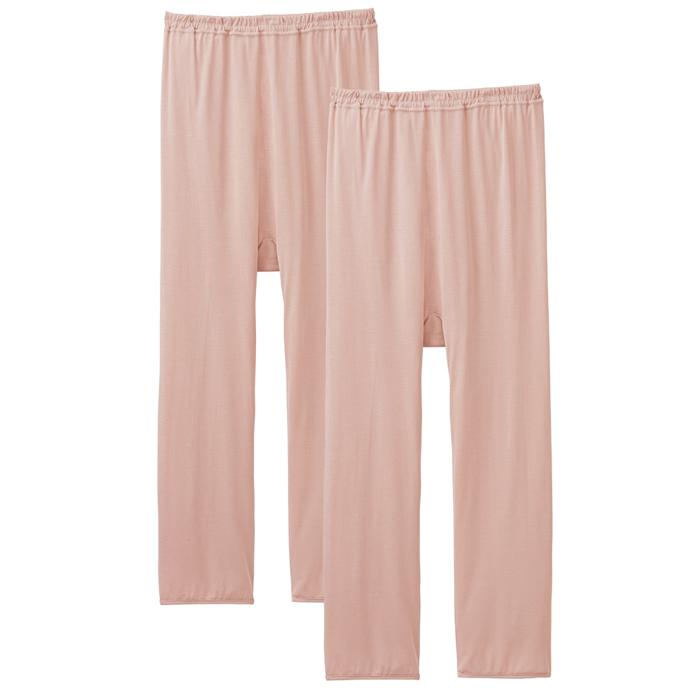 シルクゆったり八分丈スラックス下／2枚セット