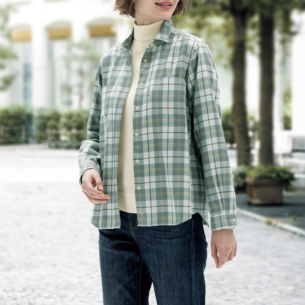 吸汗速乾･ウォームチェックシャツ