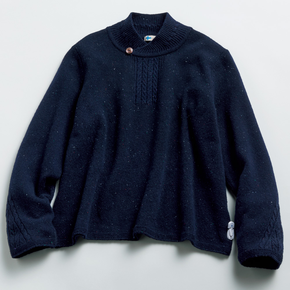 ウールカシミヤケーブル編みプルオーバー