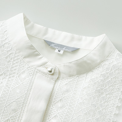 綿シルクレース使いブラウス