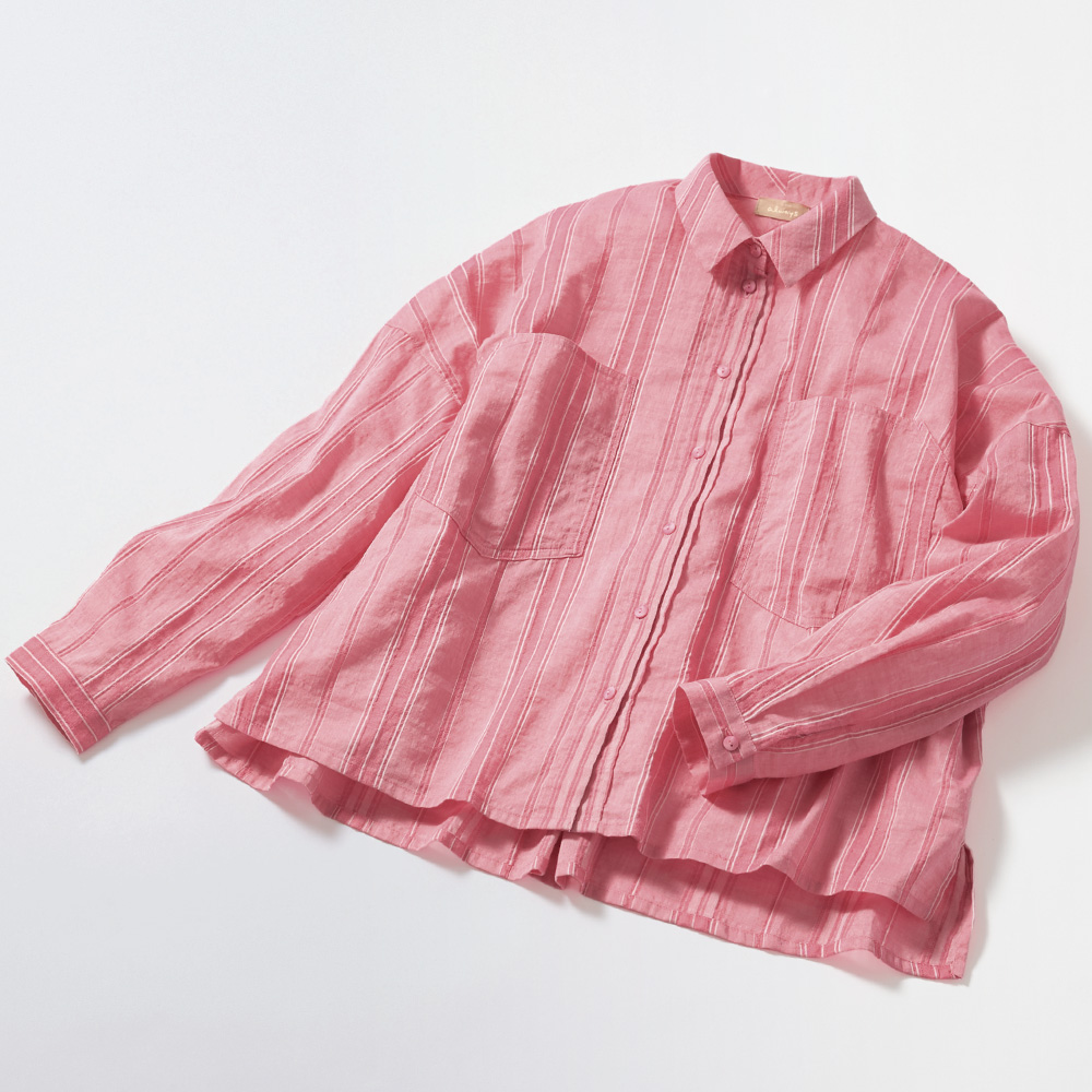 ドビーストライプブラウス