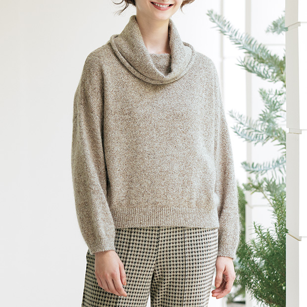 ウールシルク混ニット