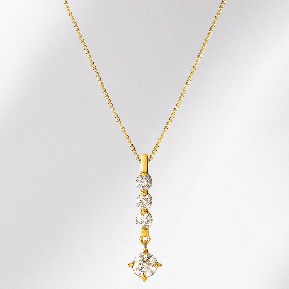 K18 H＆Cダイヤモンド計0.40ct ゴールドネックレス