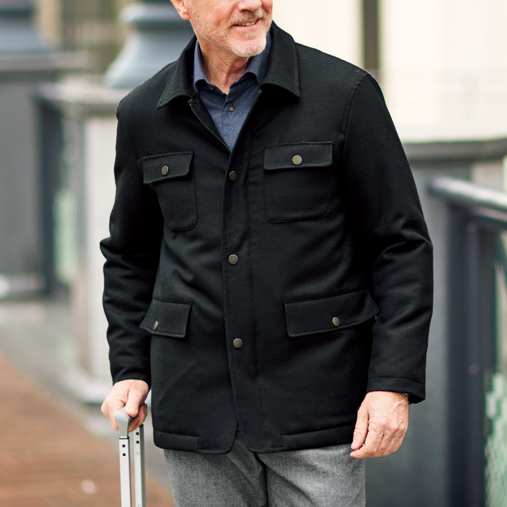 ウール混フラノ･中わたフィールドジャケット