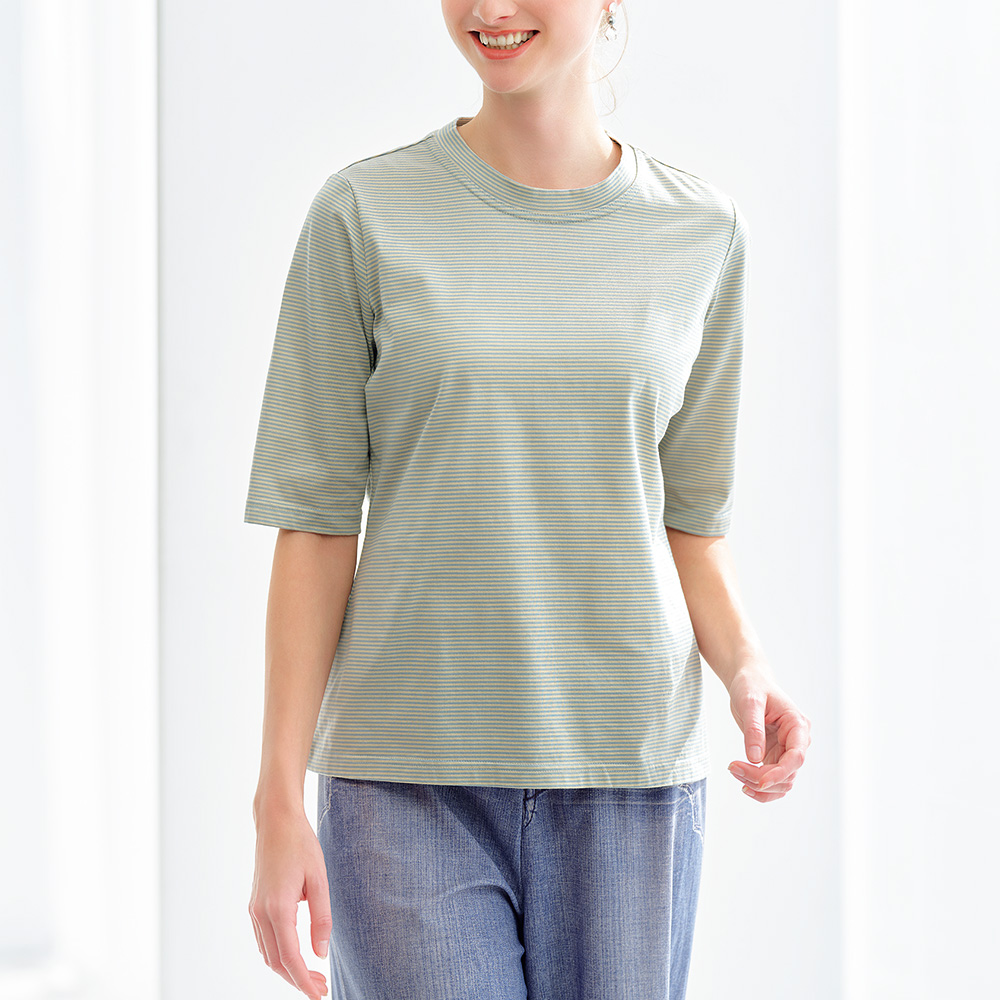 シルケット先染めボーダーTシャツ