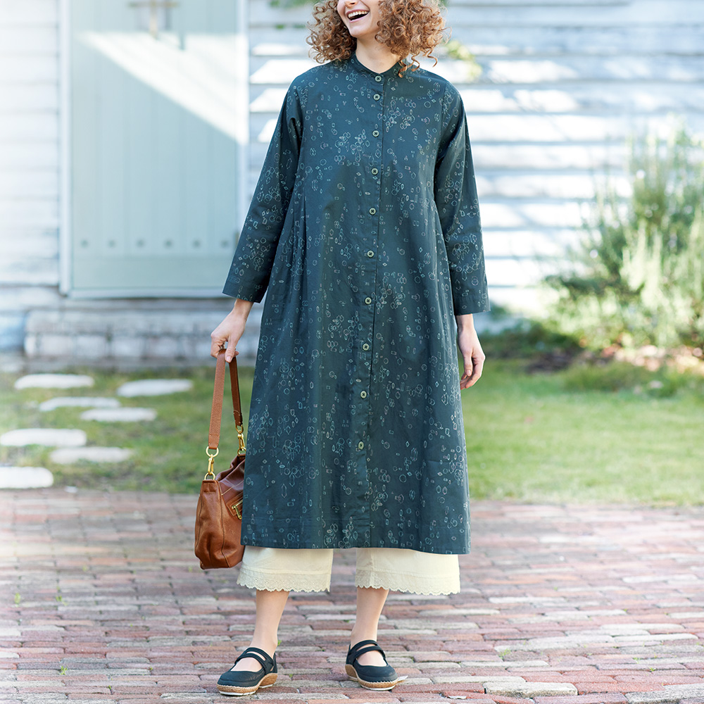 プリズム柄コットンワンピース