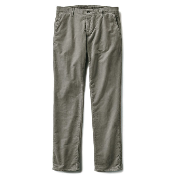 ダイヤゴナルベルベット製品染めストレッチパンツ／100