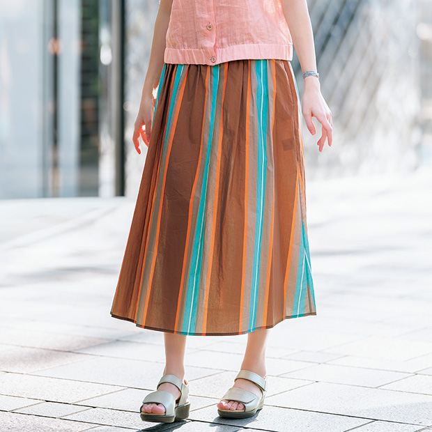 マルチストライプスカート
