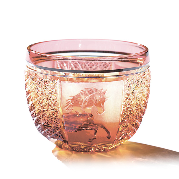 赤兎馬の切子･酒杯