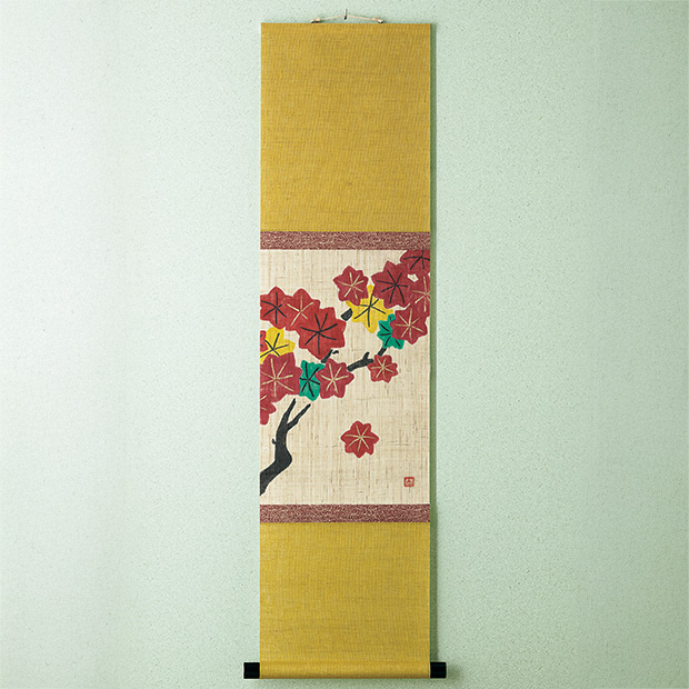 手描き軸アート／乾山紅葉
