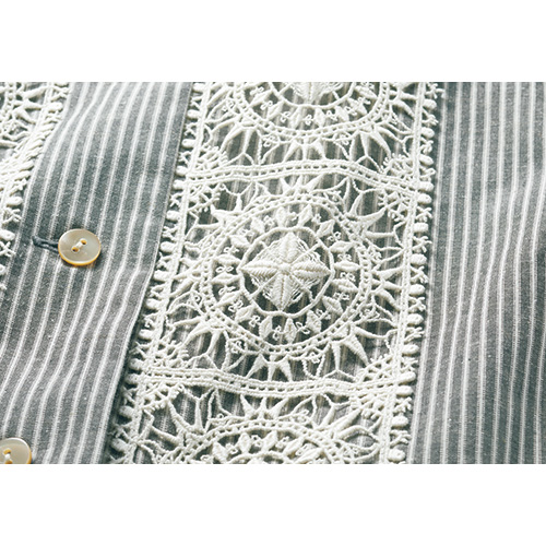 レース使いのストライプワンピース