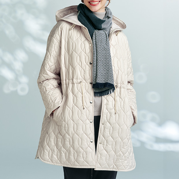 ゆったりキルティングコート