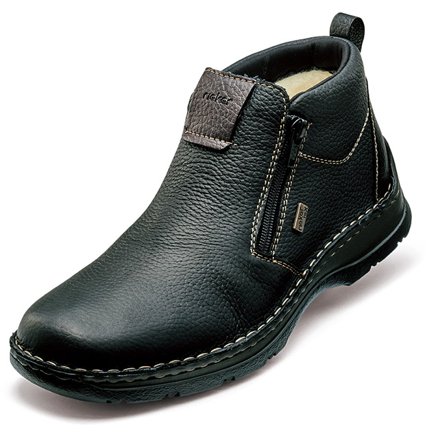 4E･シュリンクレザー使いのダブルファスナー内ボアブーツ